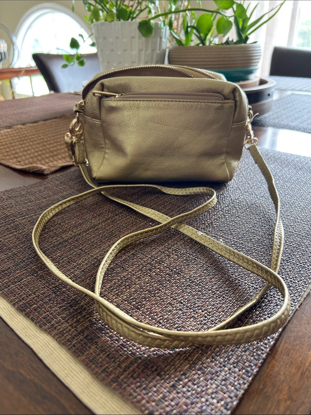 Gold Crossbody Shoulder Bag - Unbranded